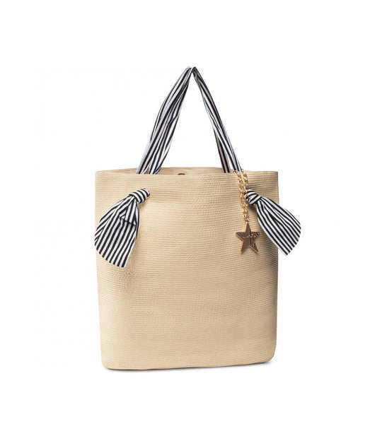 Borsa Manici Righe - Bianco Ottico/Nero