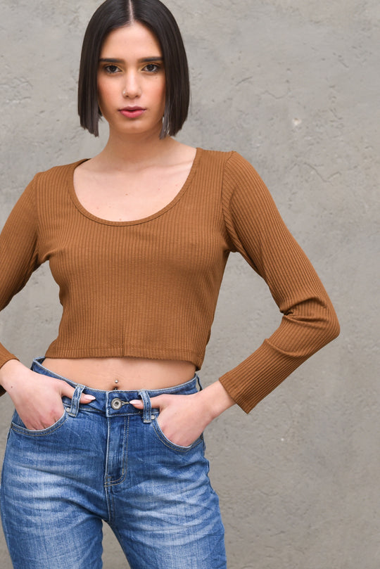 Maglia Costina M/L - Tabacco