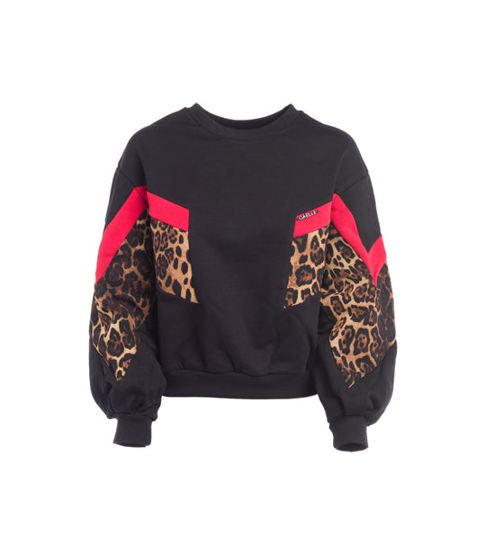 Maglia Felpa G/C M/L + Applicazioni - Nero