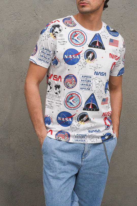 Nasa Aop T-shirt - White