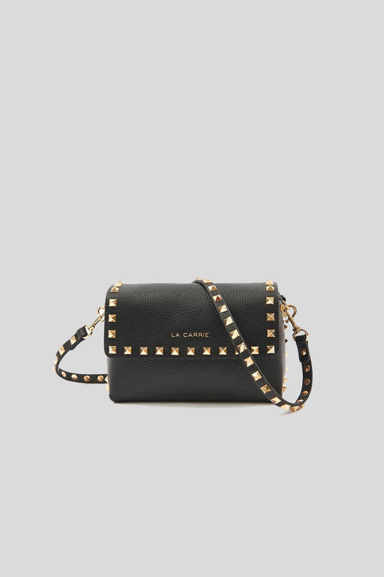 Studs Lucy Sm. Shoulder Bag Bot Pelle - Black