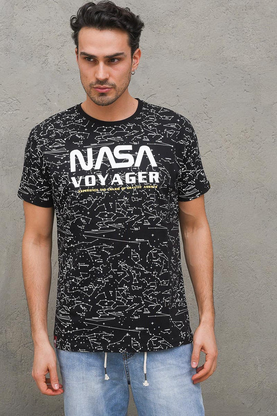 Nasa Voyager Aop T-shirt - Black