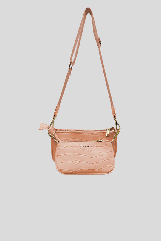 Multi Pochette Leather Stampa Cocco - Cipria