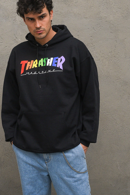 Thrasher Rainbow Mag Hood - Black