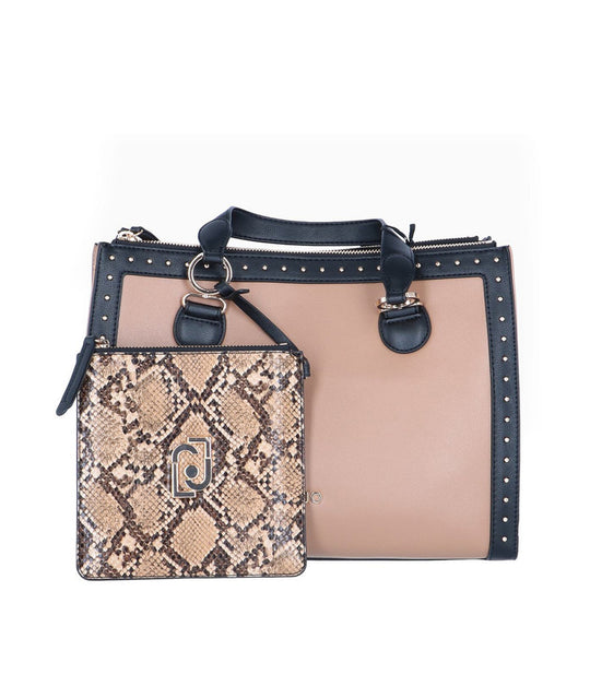 M Double Zip Satchel - Nero/Nuez/Reptil