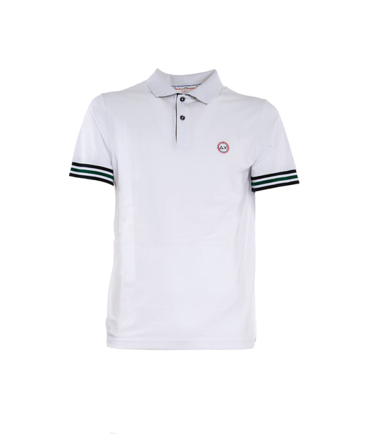 Polo Stripes On Front Placket & Cuff - Bianco