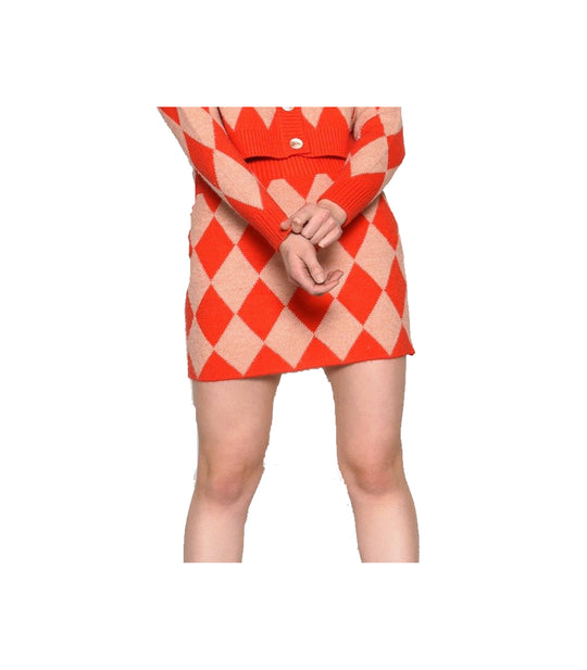 Ladies Skirt - Orange Diamond