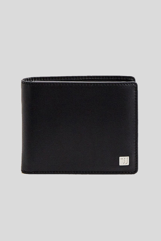 Wallet Flap Coin Pocket Smooth Monocolor - Black