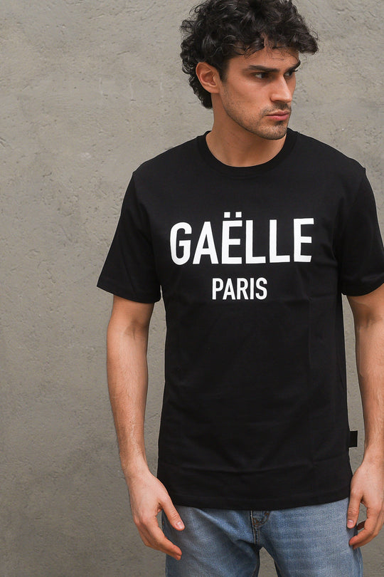 T-Shirt In Jersey Paricollo Mezza Manica - Nero