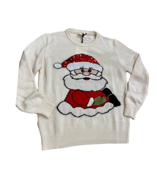 Pull Xmas Babbo Natale - Bianco