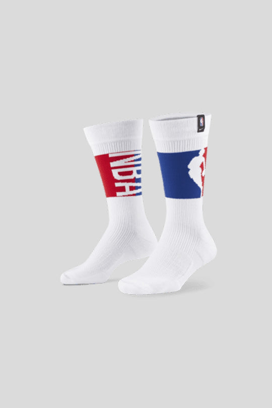 Snkr Sox Nba Crew Socks - White Red Blue