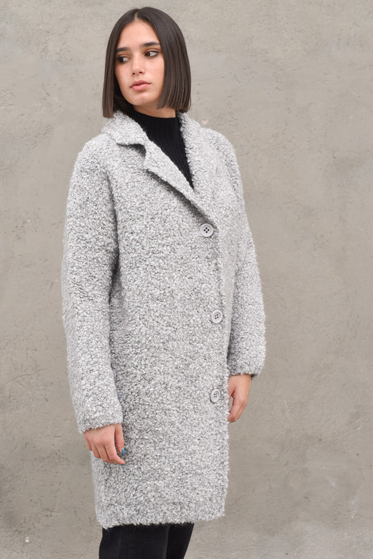 Cappottino Revers Bottoni - Grigio Chiaro