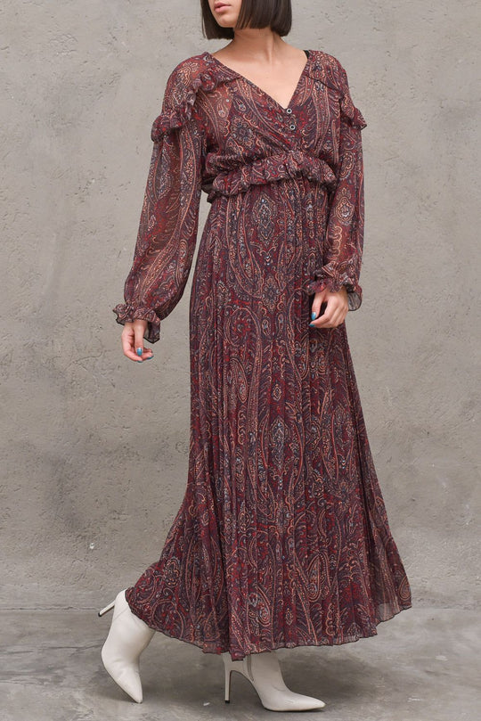 Abito Lungo Rouches Donna - Cachemire