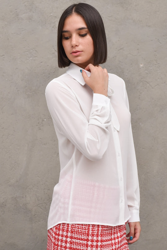 Camicia Fiocco Donna - Panna Off White