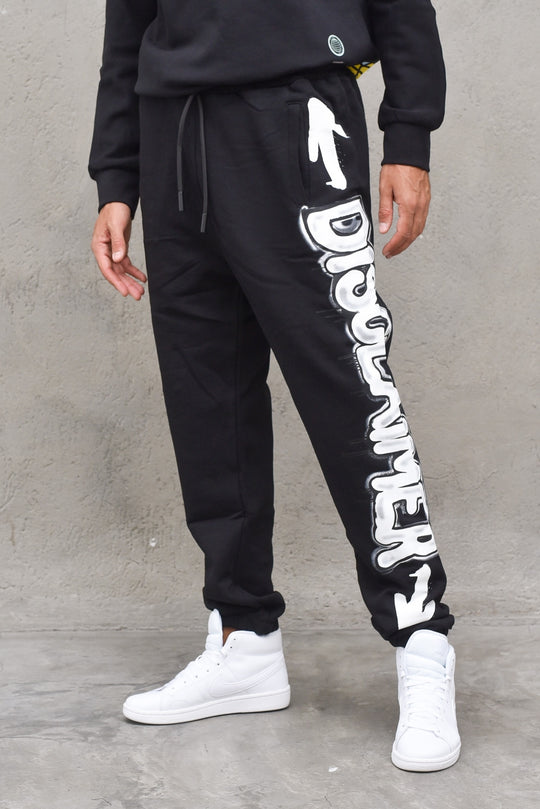 Pantalone Uomo Felpa-Black/White