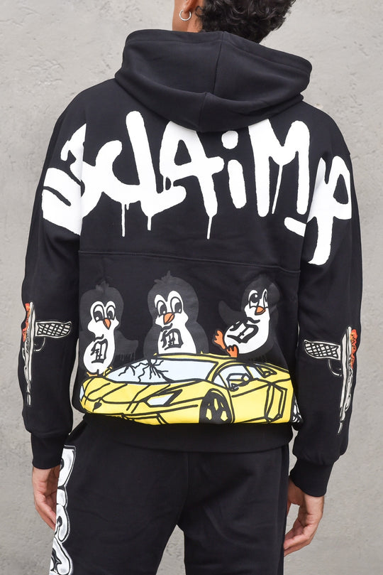 Maglia con Cappuccio Uomo in Felpa/Black