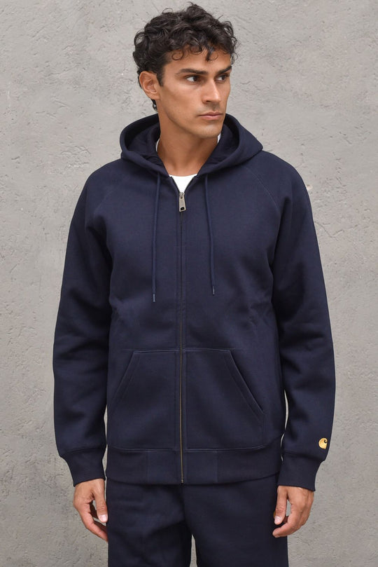 Hooded Chase Jacket - Dark Navy/ Gold