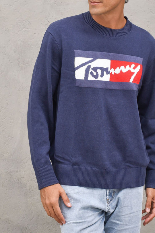 TJM Branded Sweater-Twilight Navy