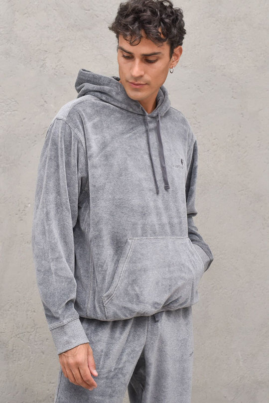 Hooded United Script Sweat - Dark Grey Heather
