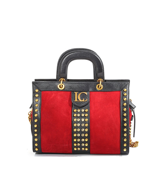 Cara Bag Suede + Leather - Red