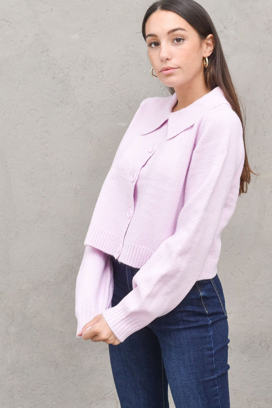 Ladies Cardigan-Light Orchid