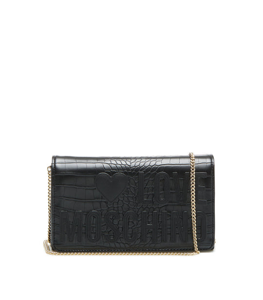 Borsa Croco Pu - Nero
