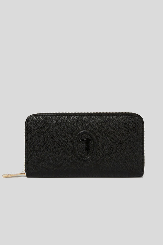 Lisbona Zip 3 Pocket Lg Wallet Stampa Cervo - Black