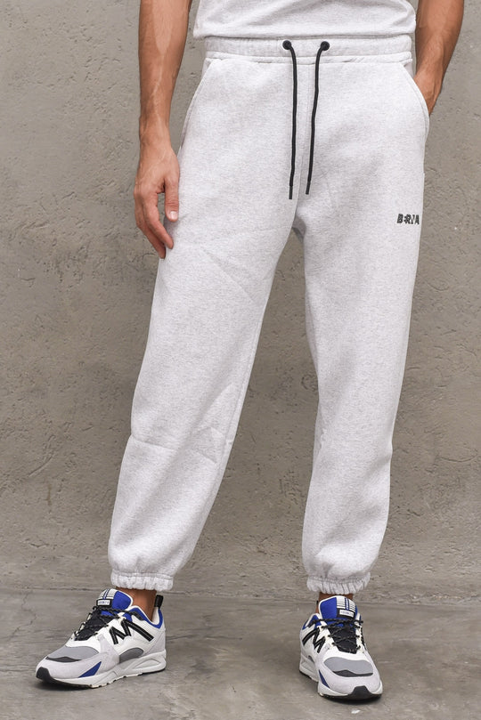Pantalone Felpa Stampa Logo - Grigio Melange