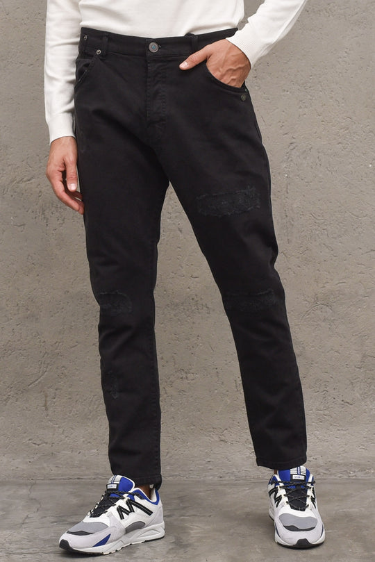 Pantalone Slim Rammendi - Nero