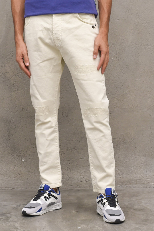 Pantalone Slim Rammendi - Latte