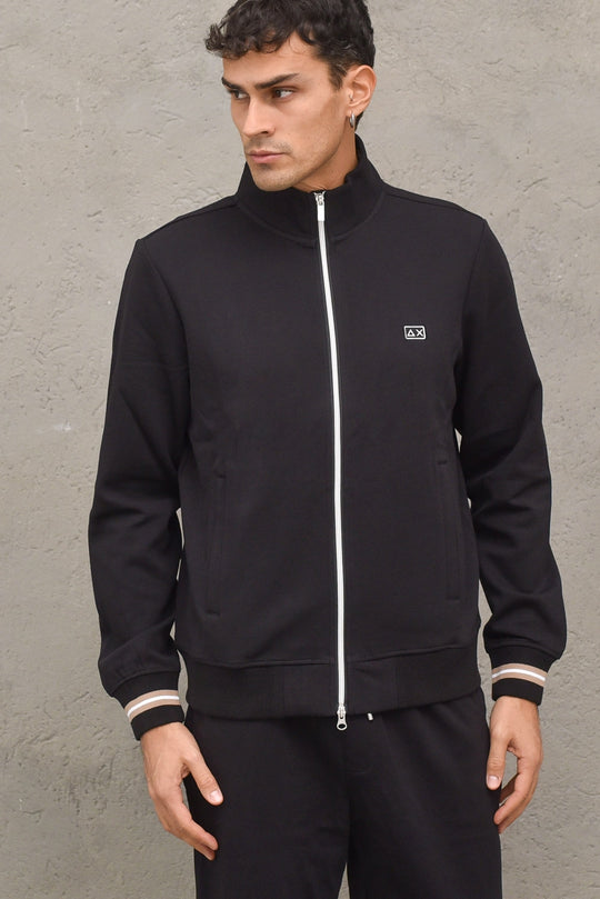 Felpa Full Zip Heritage Cotton - Nero