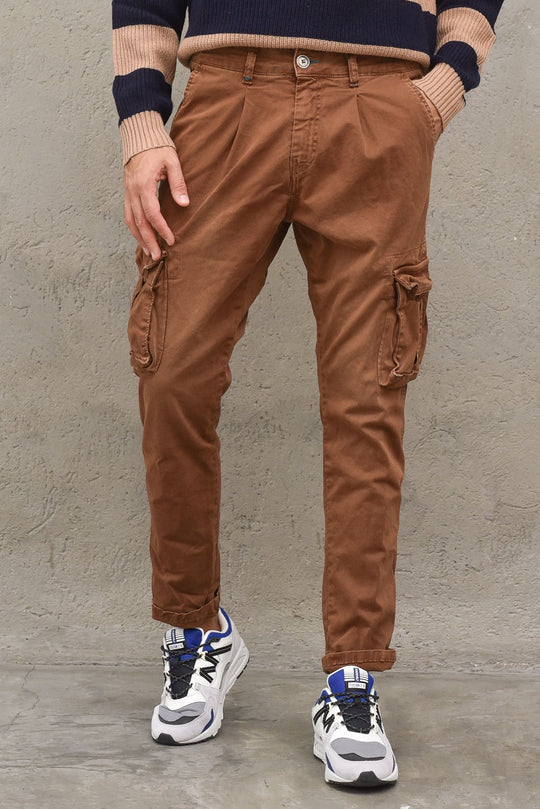 Pantalone Cargo Slim - Bruciato