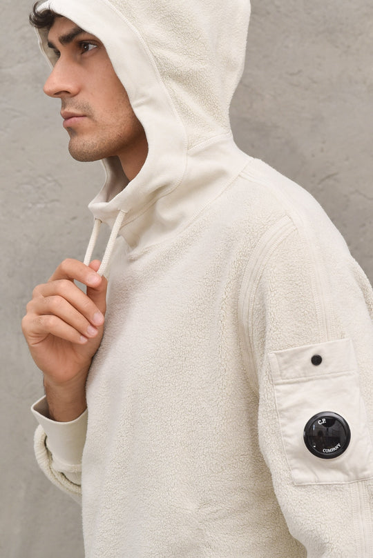 Polar Fleece Hoodie - Bianco