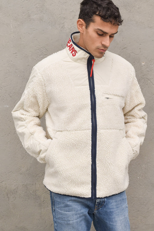 Tjm Tonal Mix Sherpa Jacket - White