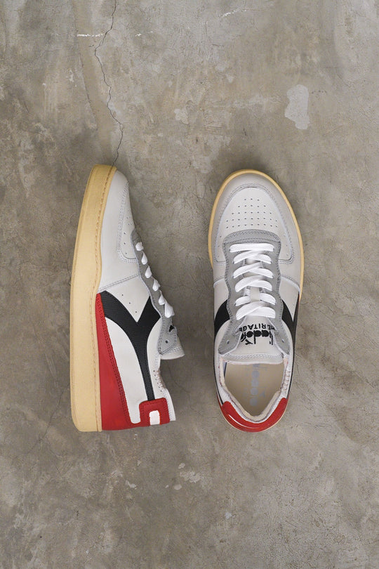 Mi Basket Row Cut - White/Garnet/Black