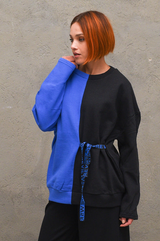 Felpe Vivian Block Sweater - Electric Blue