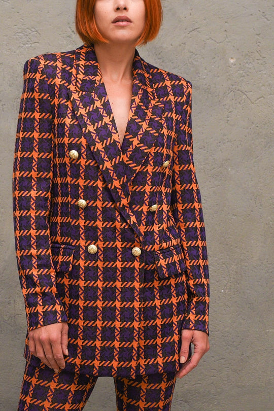 Giacca Fantasia Arancio Viola