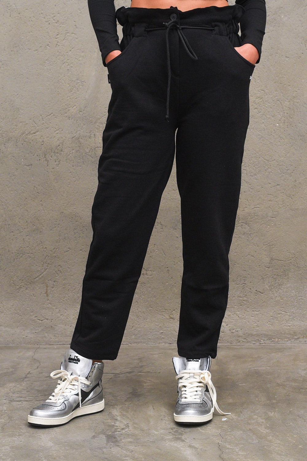 Pantalone in Felpa Candy Waist - Black — 2