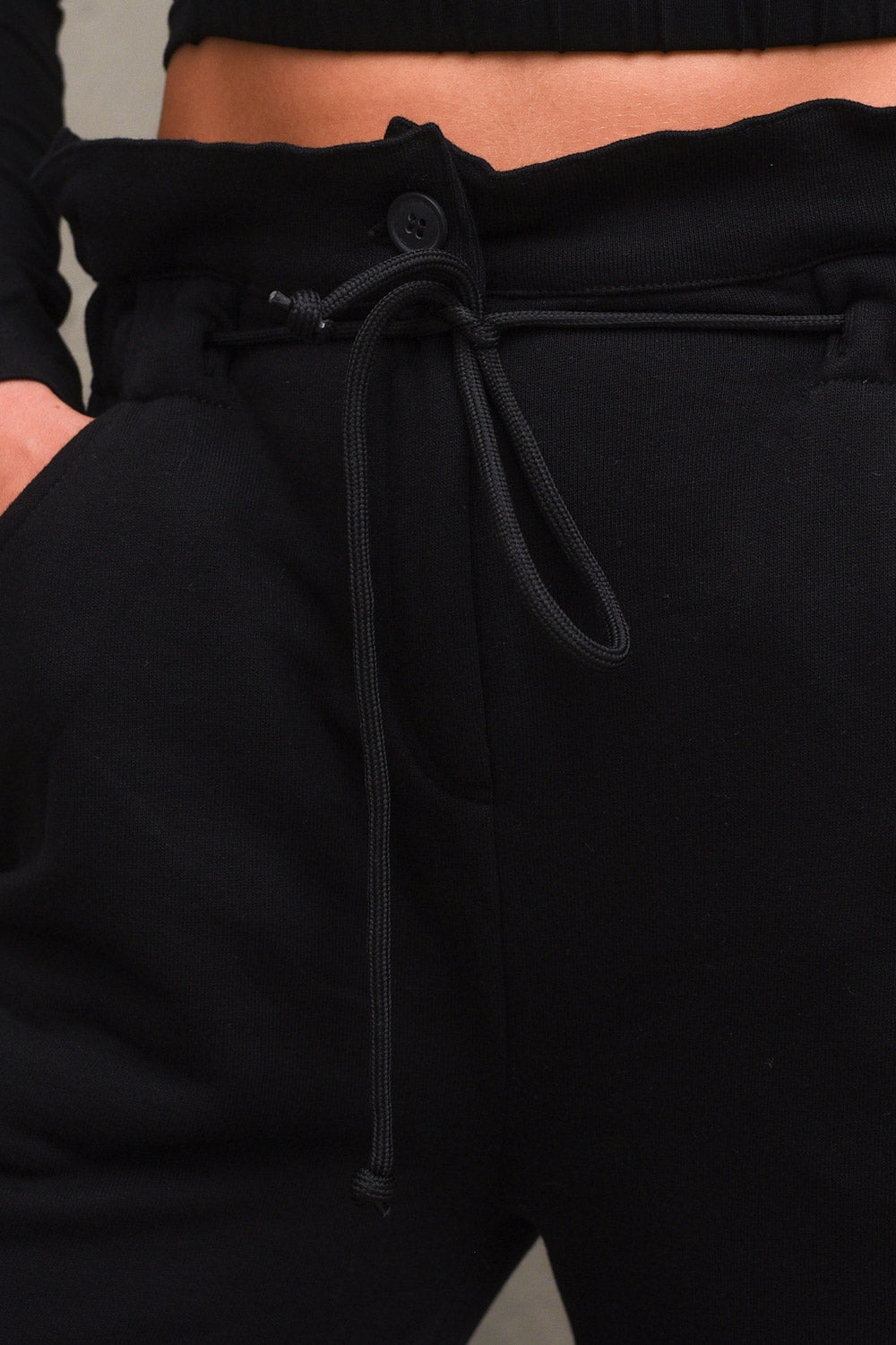Pantalone in Felpa Candy Waist - Black — 5