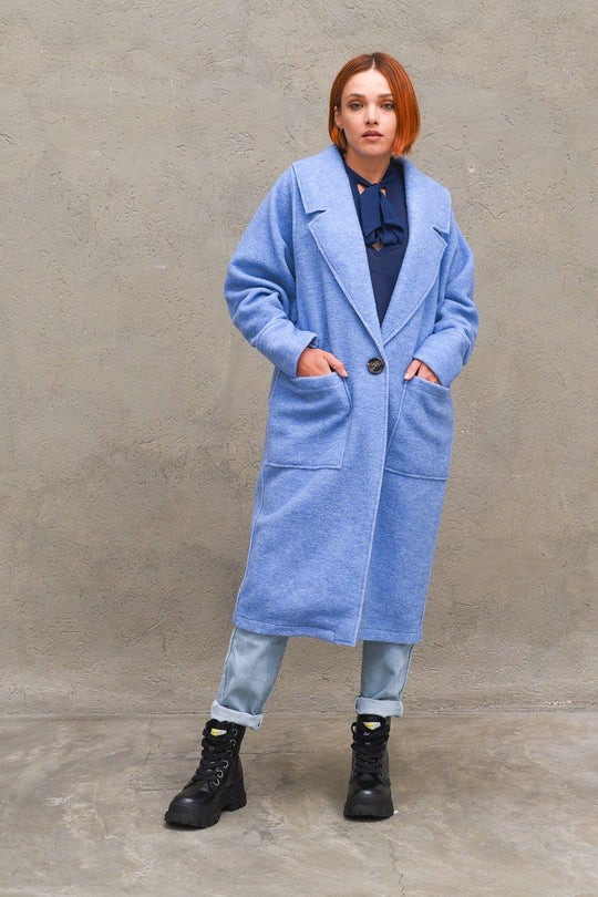 Cappotto Lana Cotto - Azzurro