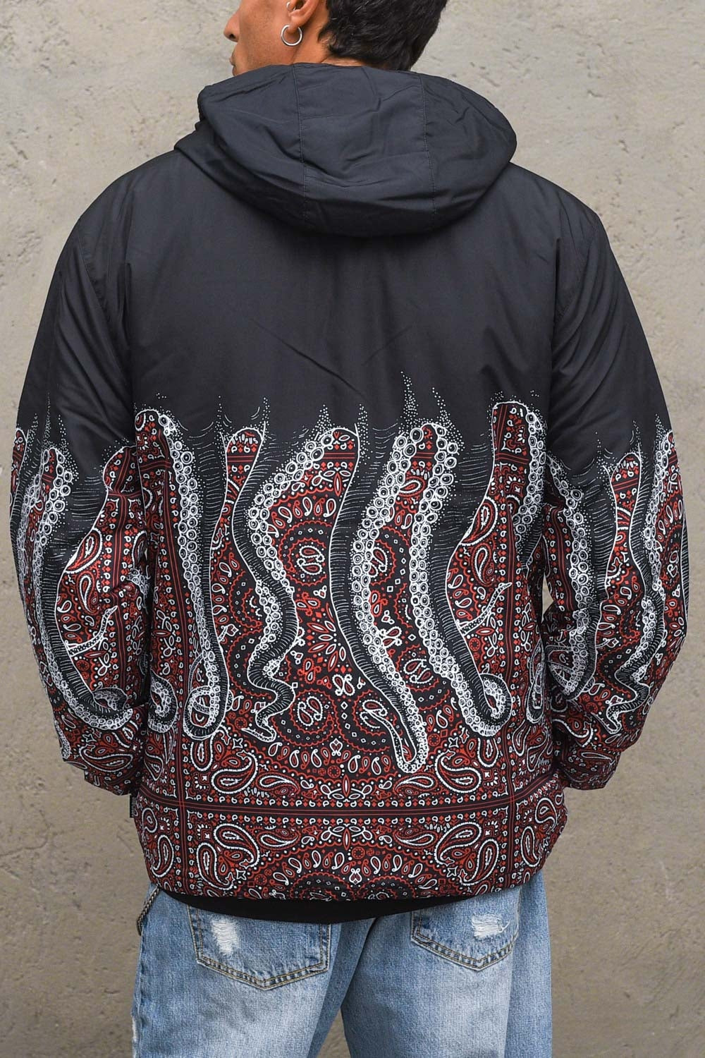 Octopus Bandana Windbreaker Black Nero Uomo