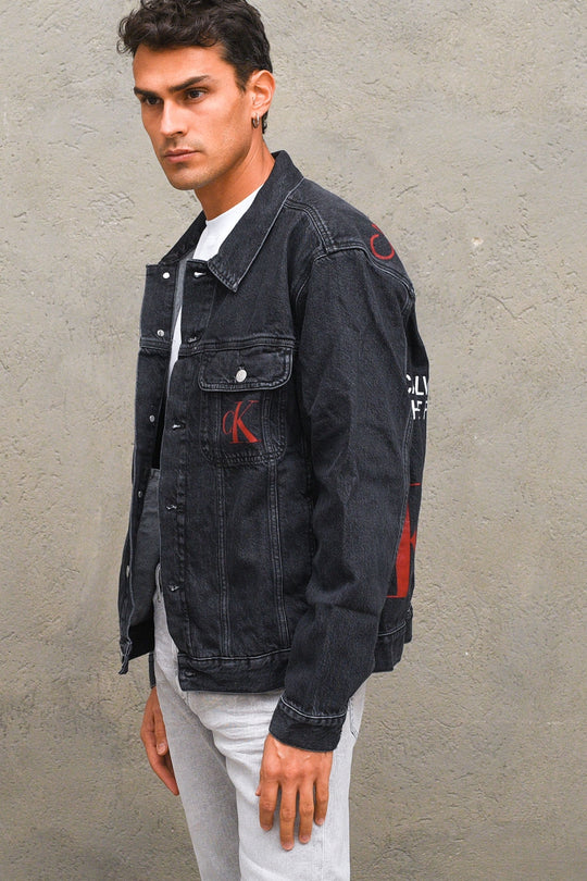 Jacket Logo Print - Black