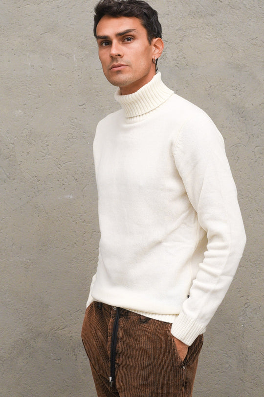 Pullover Ciclista Lambswool - Panna