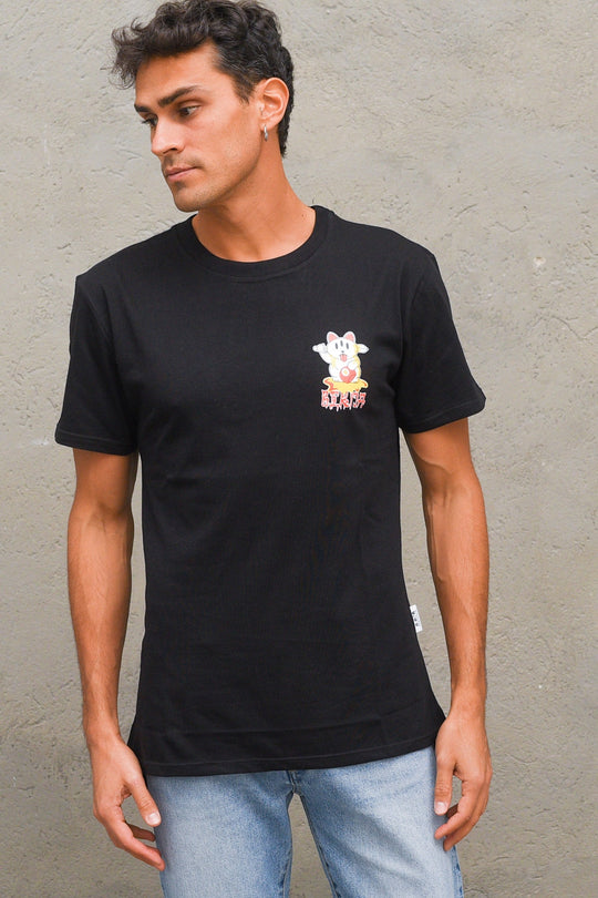 T-shirt Stampa Gatto - Nero