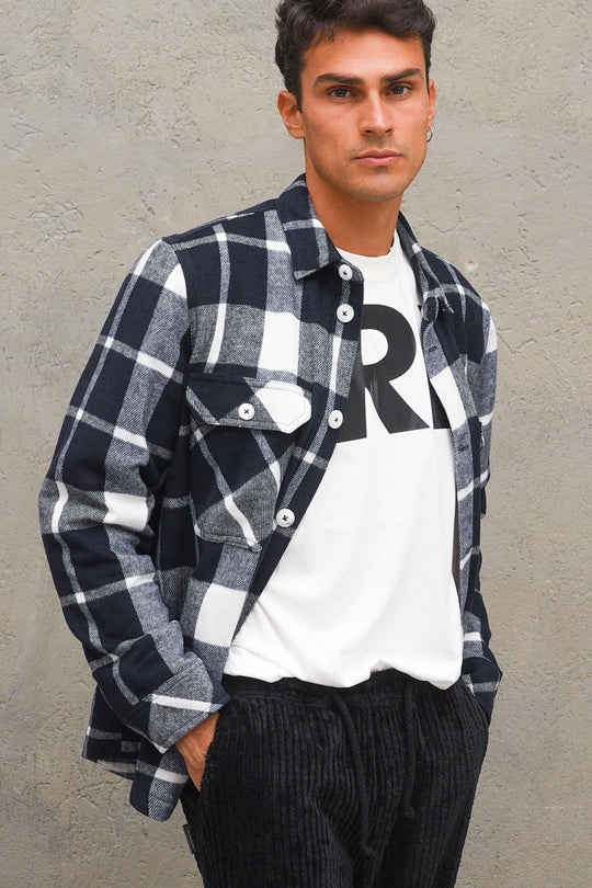 Camicione Orsetto - Panna/Blu