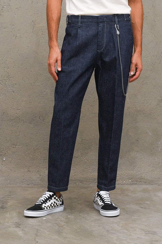 Pantalone Jeans Bottonato - Blu