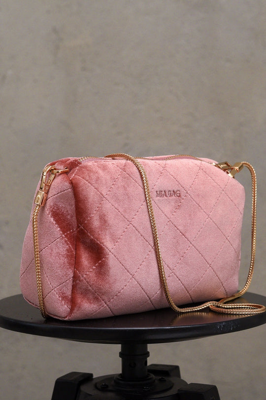 Beauty Case Mini Velluto Trapuntato e Teddy - Cipria