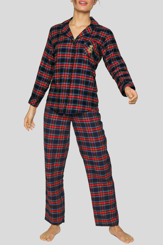 Folded Brushed Pajama Set - 995
