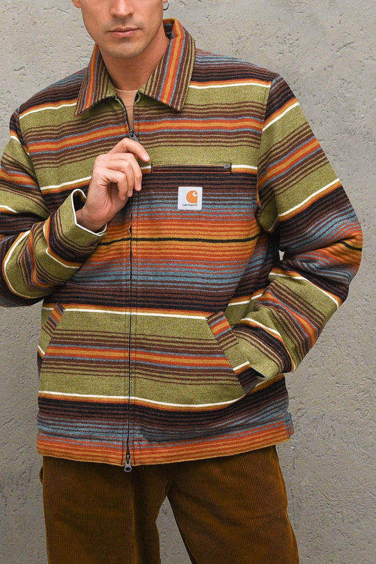 Detroit Tuscon Jacket - Tuscon Stripe Dollar Green