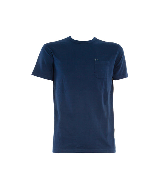 T-shirt Rond Solid Pocket - Navy Blue